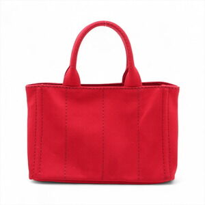 Prada Handbag Canapa Red Canvas